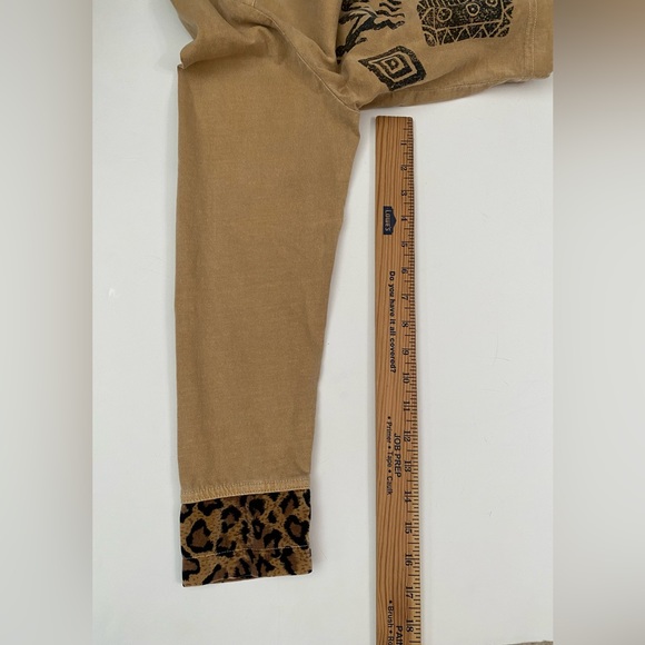 Nina Piccalino cropped top blazer vintage primitive look leopard print detail - Picture 7 of 12